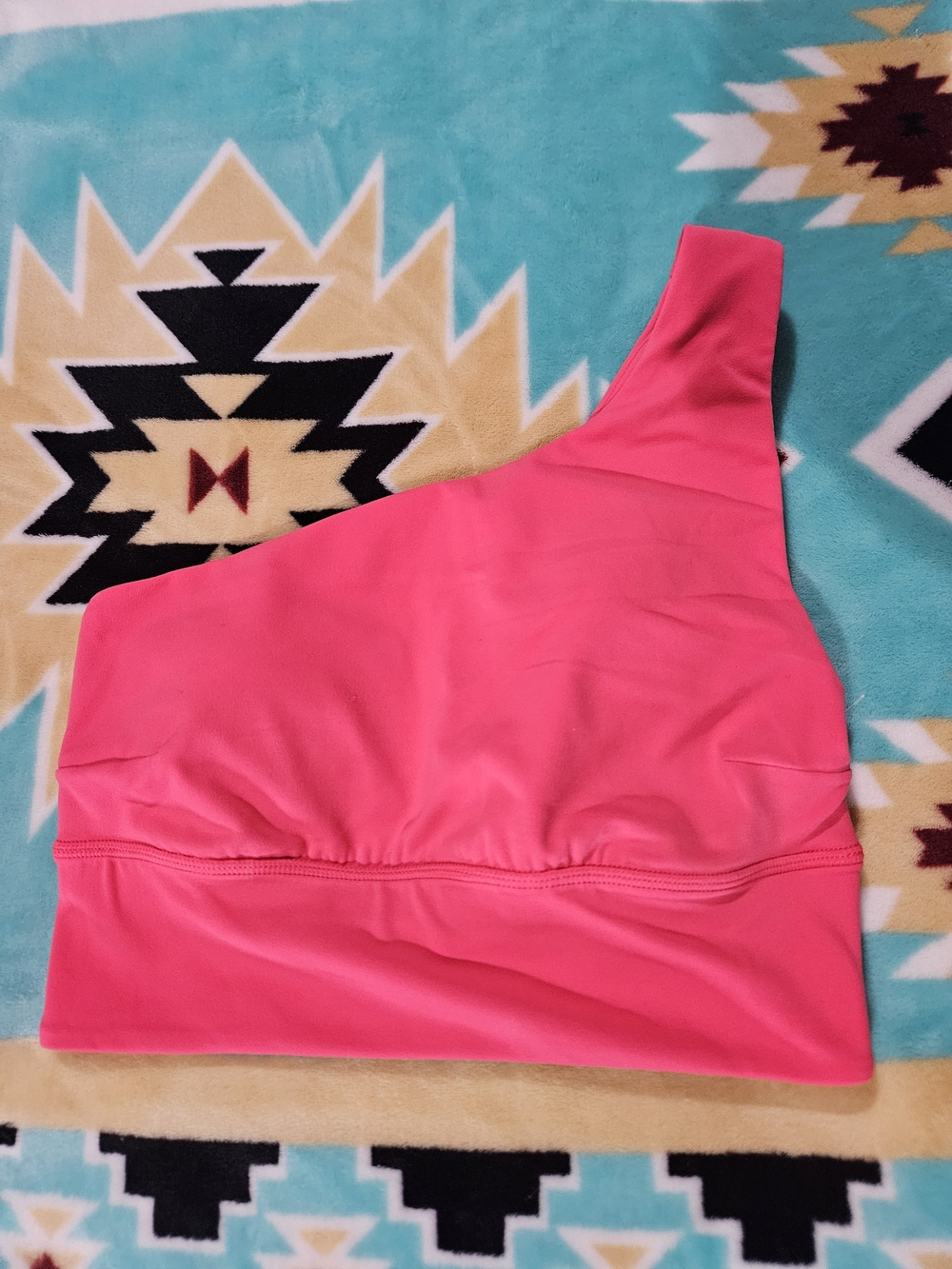 lululemon athletica One-Shoulder Sports Bra in Bright Pink